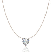 Pendentif diamant naturel coeur 1.00 carat or rose Ely